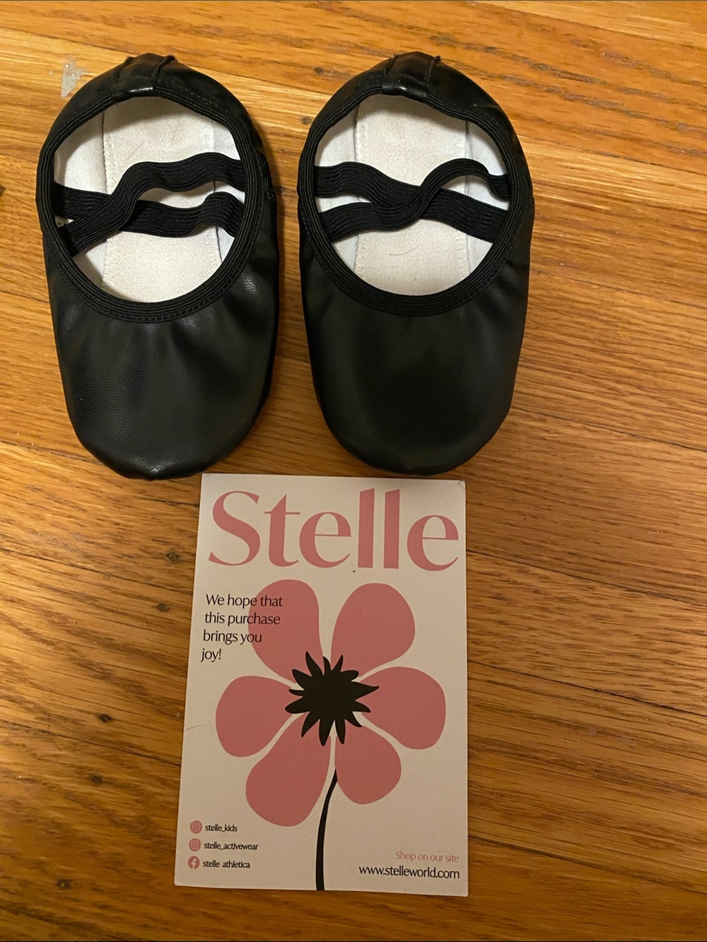 Kids Black Ballet Flats with Dual Elastic Straps
